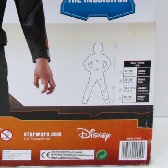 Star Wars Rebels The Inquisitor Deluxe Costume Top & Mask Set Size 4-6 - Picture 5 of 5